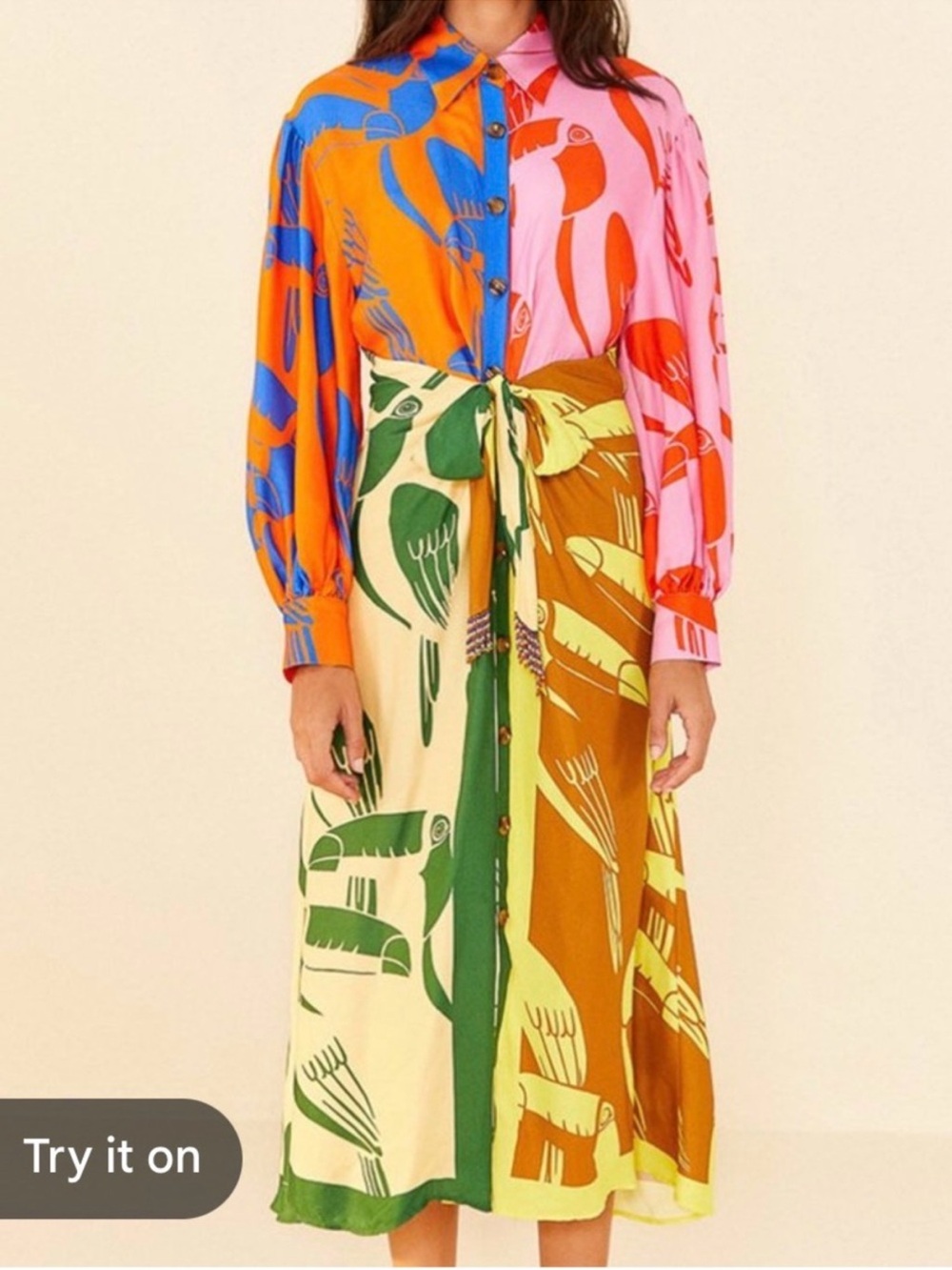 Tropical Farm Rio tie front dress